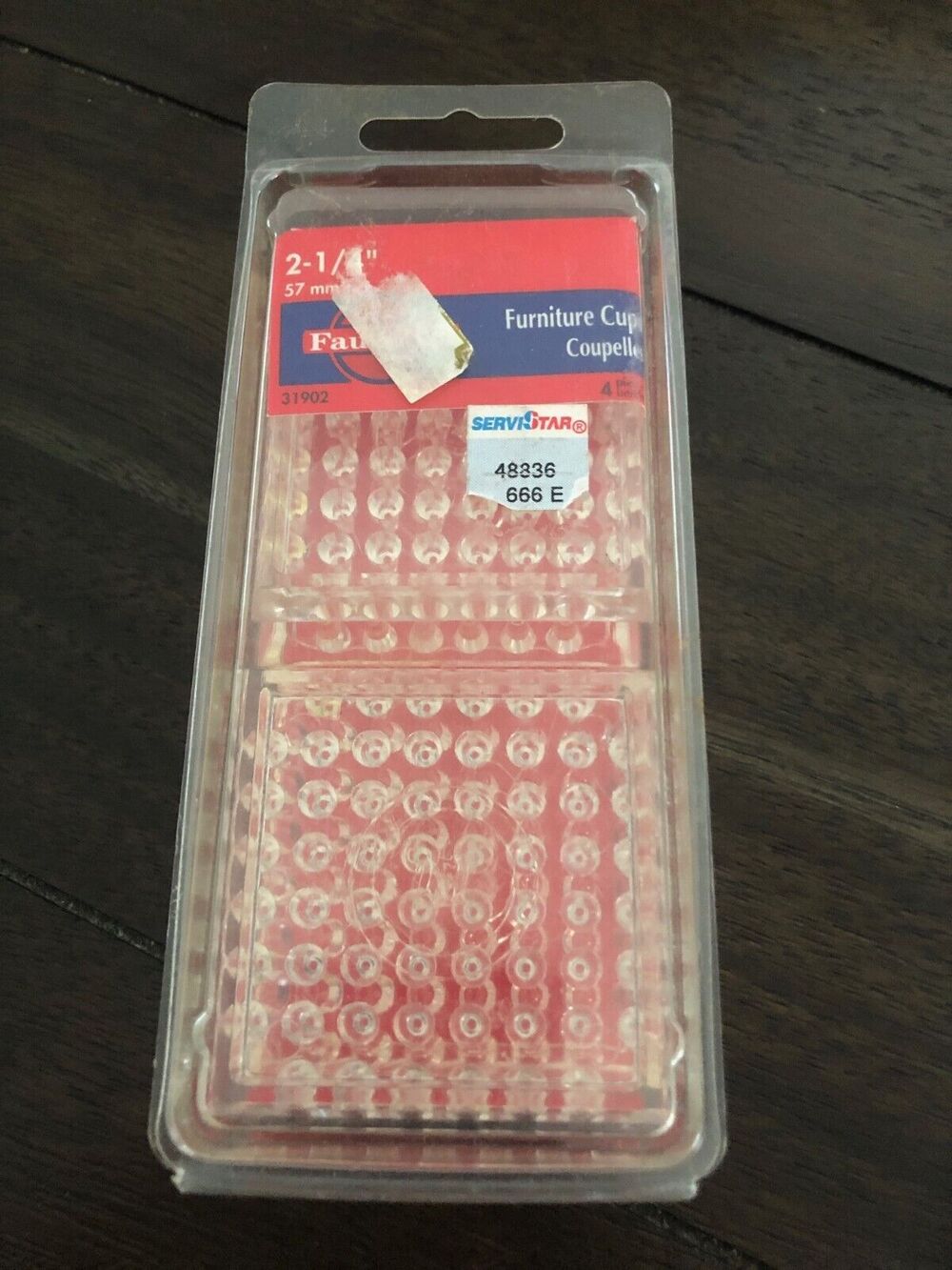 12 FAULTLESS 2" PLASTIC SPIKED BASE SQUARE FURNITURE CUPS, #31902